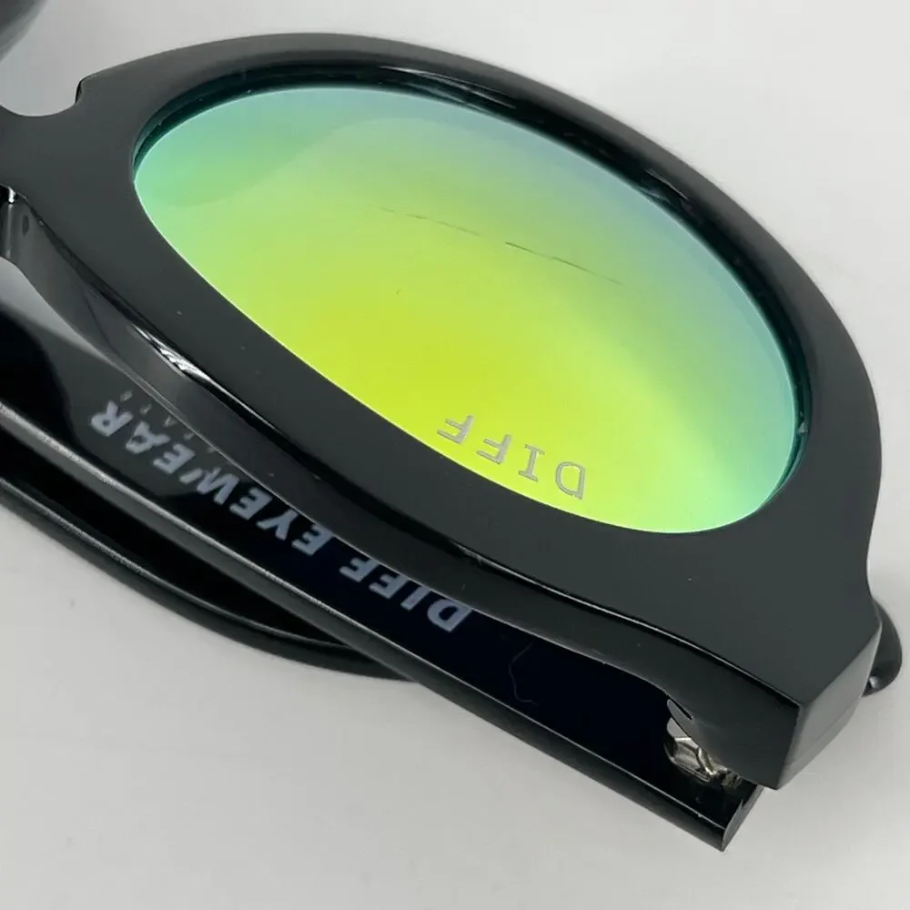 DIFF Eyewear Dime black with gold mirror lenses
